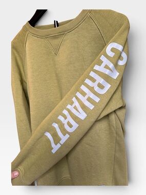 Carhartt Womens Crewneck Sweatshirt Midweight Sleeve Block Logo Graphic Sz M